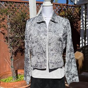 Chico's Silver Brocade Jacket